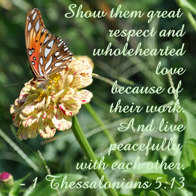 Words for Inspiration – 1 Thessalonians 5:13