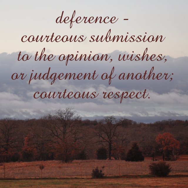 Words for Inspiration – Deference